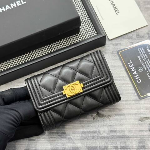 Chanel Boy Black 11x8 5x3cm wallet 1 1 Replica
