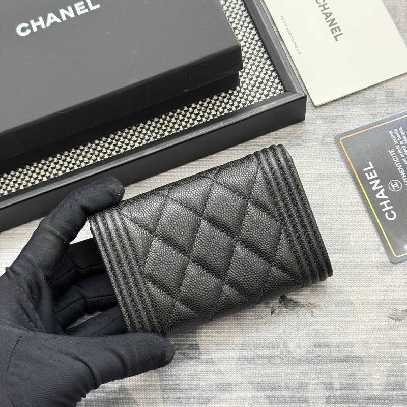 Chanel Boy Black caviar 11x8 wallet — 1:1 Replica