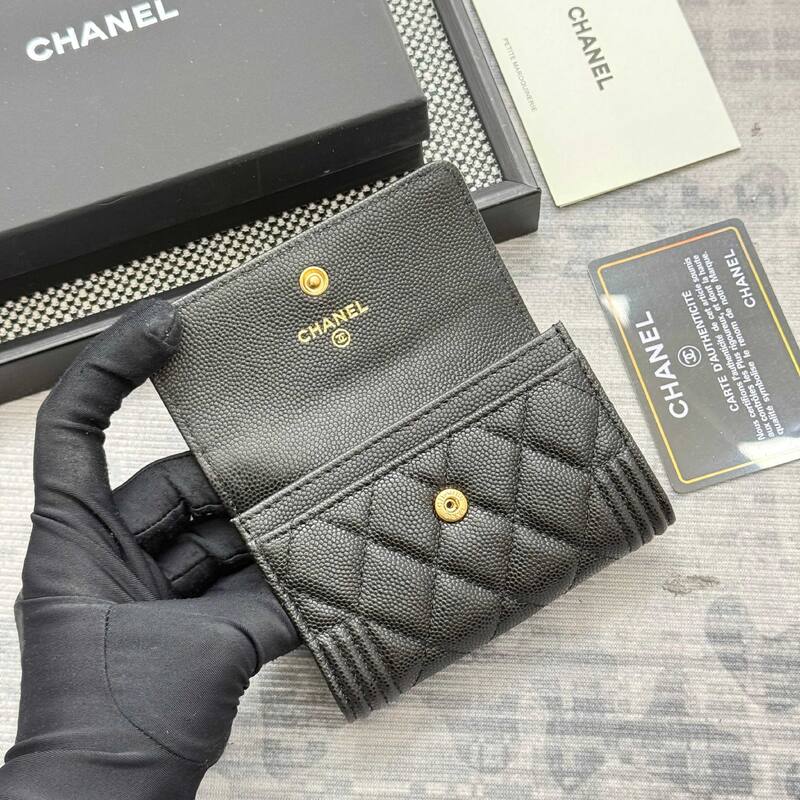 Chanel Boy Black caviar 11x8 wallet — 1:1 Replica