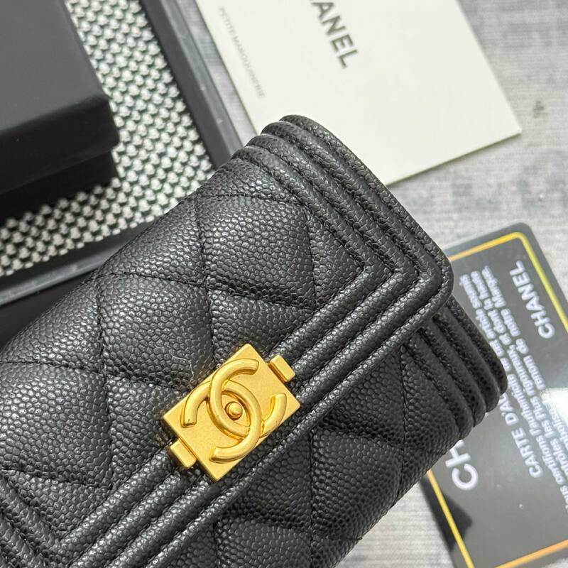 Chanel Boy Black caviar 11x8 wallet — 1:1 Replica
