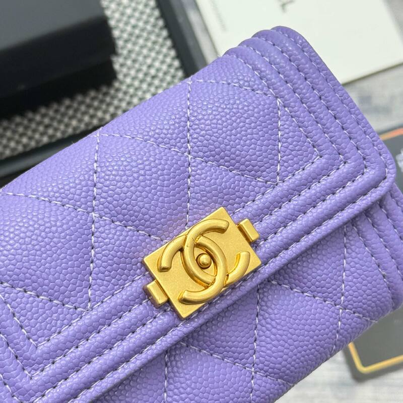 Chanel Boy Purple 11x8 wallet — Top Quality Replica