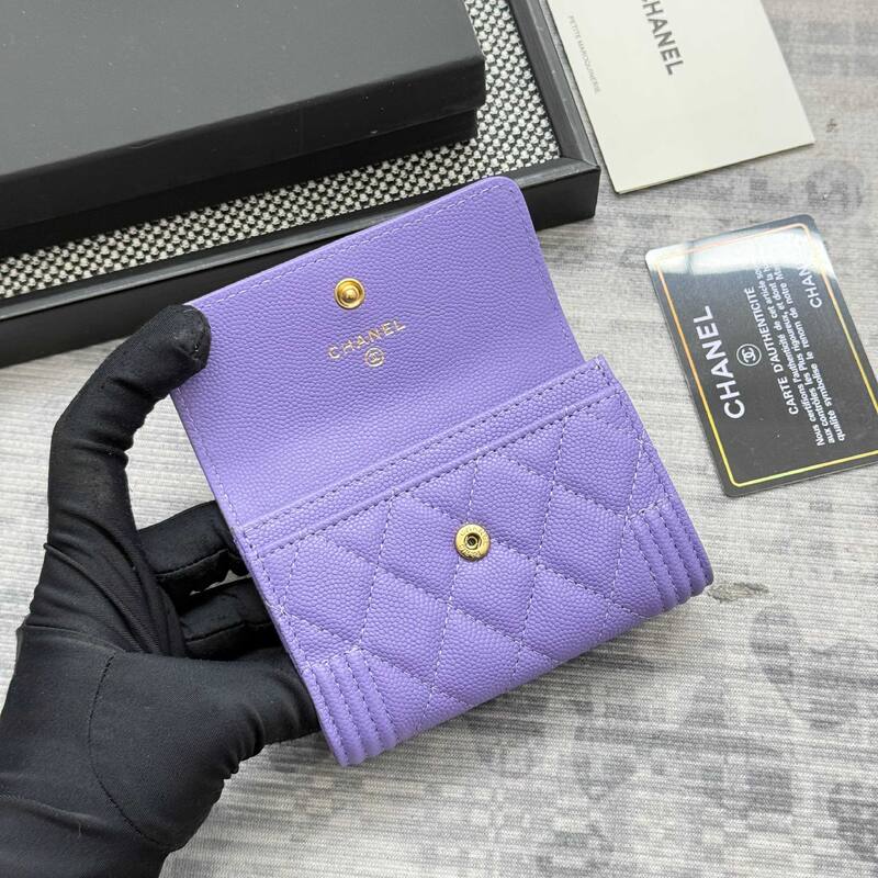 Chanel Boy Purple 11x8 wallet — Top Quality Replica