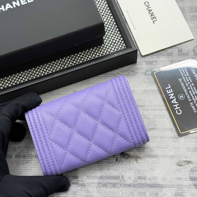 Chanel Boy Purple 11x8 wallet — Top Quality Replica