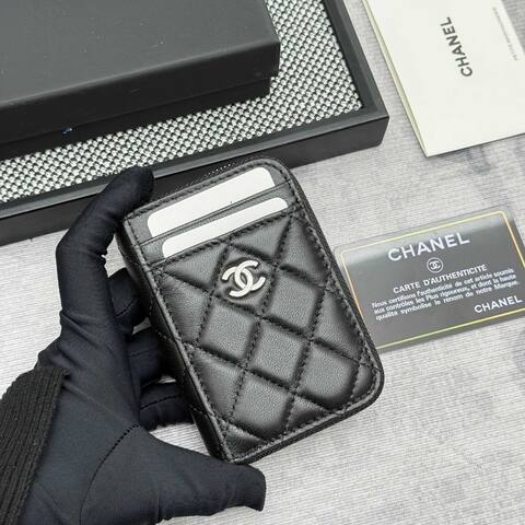 Chanel Black lambskin card holder AAA Quality Replica