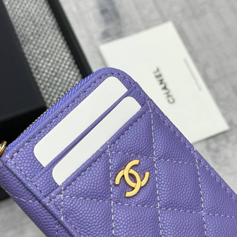 Chanel Purple card holder — AAA Quality Replica