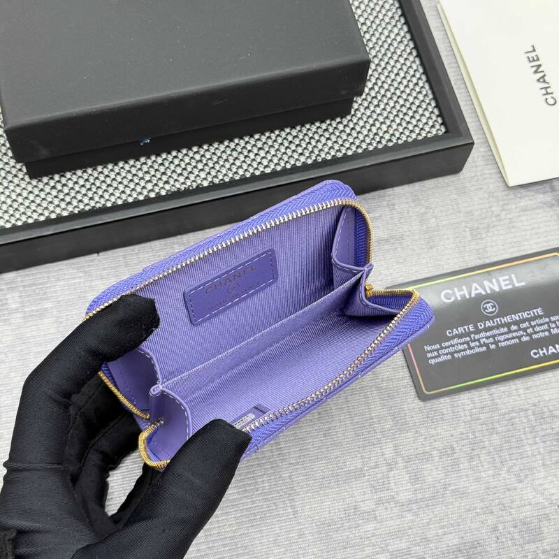 Chanel Purple card holder — AAA Quality Replica