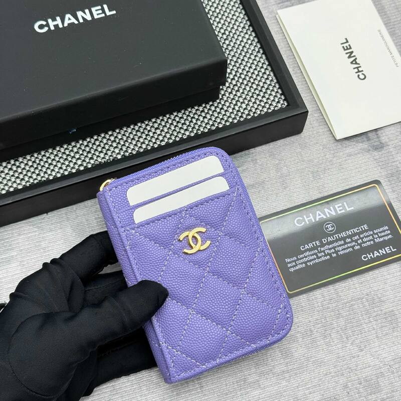 Chanel Purple card holder — AAA Quality Replica