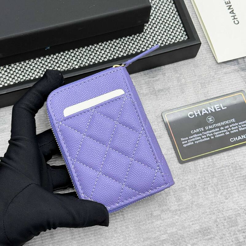 Chanel Purple card holder — AAA Quality Replica