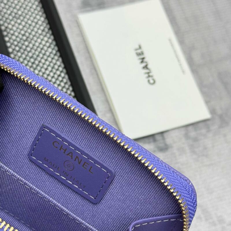 Chanel Purple card holder — AAA Quality Replica