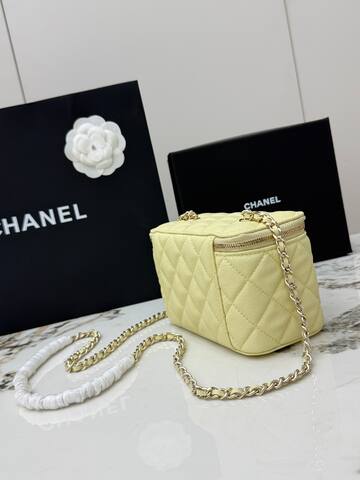 Chanel Vanity Case Light Yellow mini crossbody Premium Replica