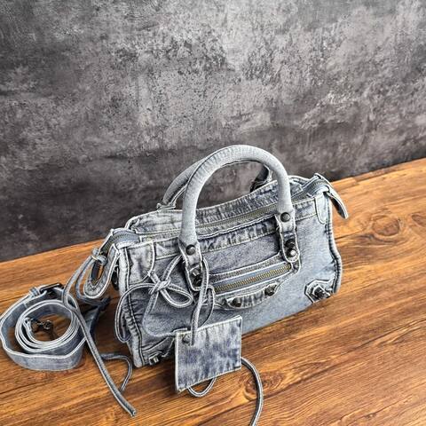 Balenciaga City Blue 38x28x15cm shoulder bag 1 1 Replica