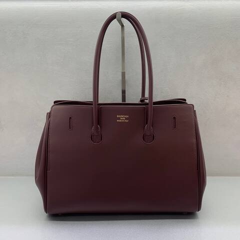 Balenciaga Burgundy leather work Premium Replica