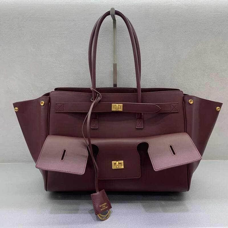 Balenciaga Burgundy leather work — Premium Replica