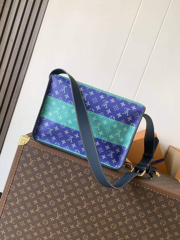Louis Vuitton M15187 Monogram Heritage Marque Blue Green shoulder — Top Quality Replica