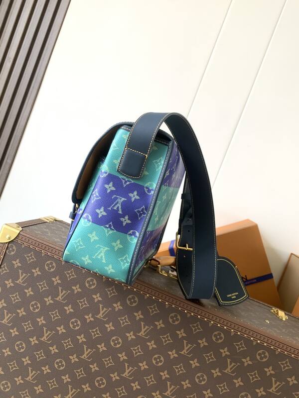 Louis Vuitton M15187 Monogram Heritage Marque Blue Green shoulder — Top Quality Replica