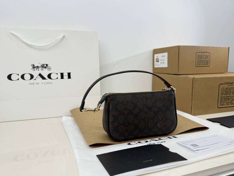 Coach Nolita 19 Brown Black Signature Coated Canvas shoulder — 1:1 Replica