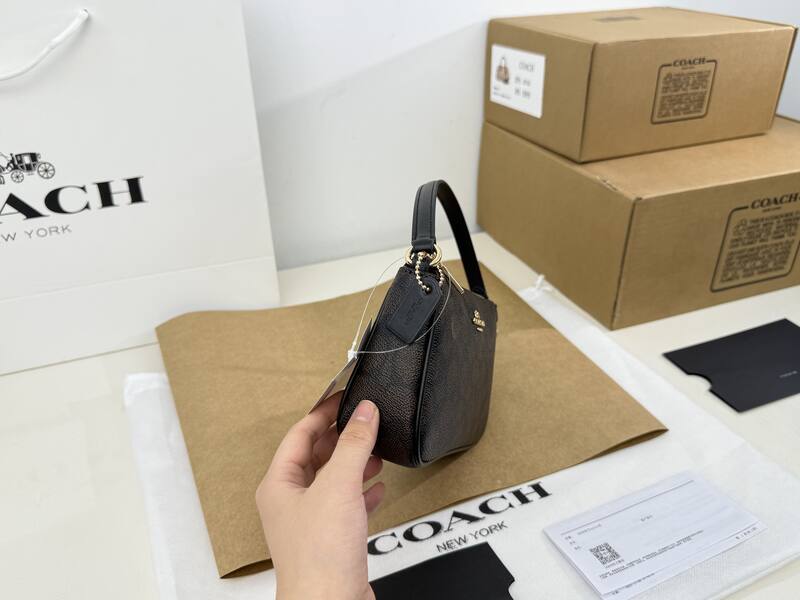 Coach Nolita 19 Brown Black Signature Coated Canvas shoulder — 1:1 Replica