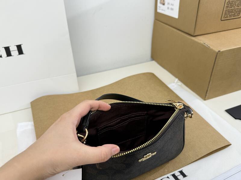 Coach Nolita 19 Brown Black Signature Coated Canvas shoulder — 1:1 Replica