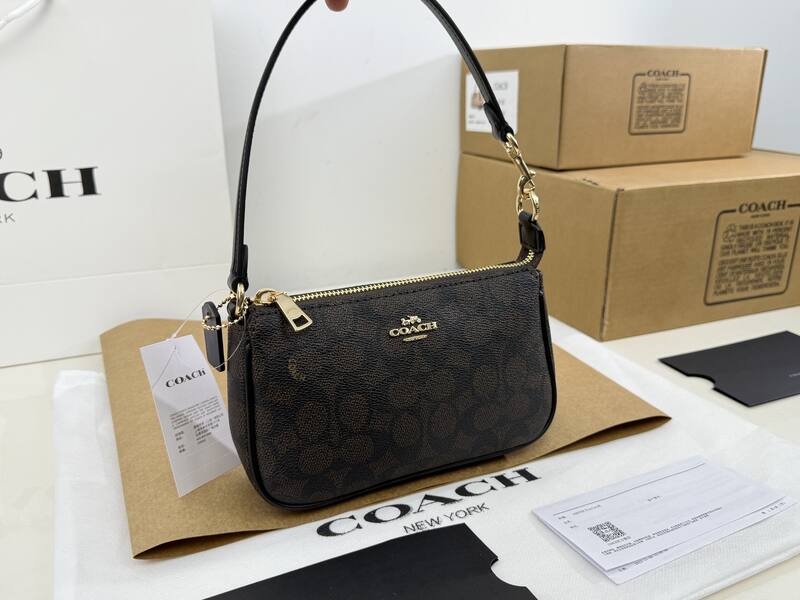 Coach Nolita 19 Brown Black Signature Coated Canvas shoulder — 1:1 Replica