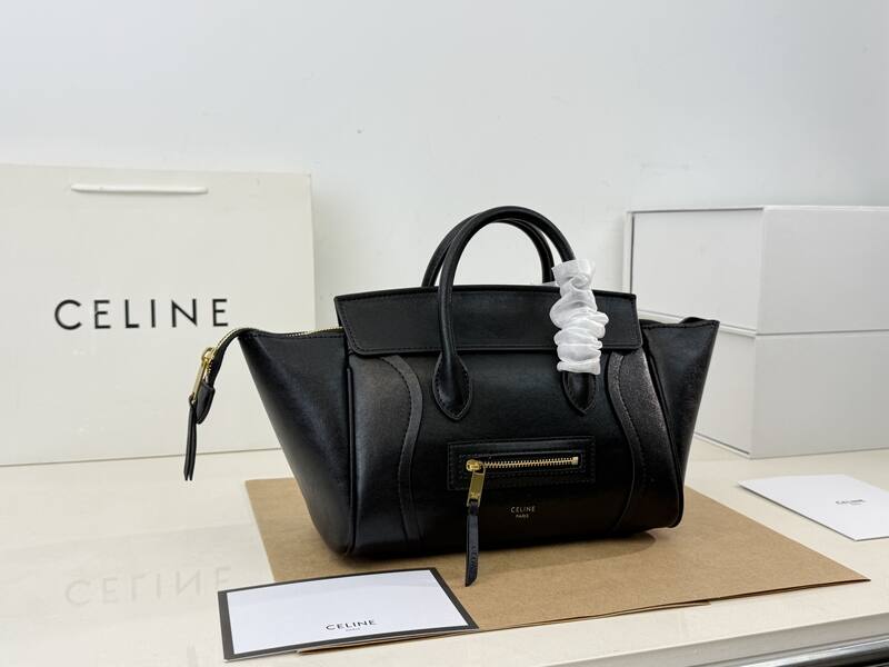 Celine Luggage Burgundy smooth leather / Beige smooth leather handbag handbag — 1:1 Replica