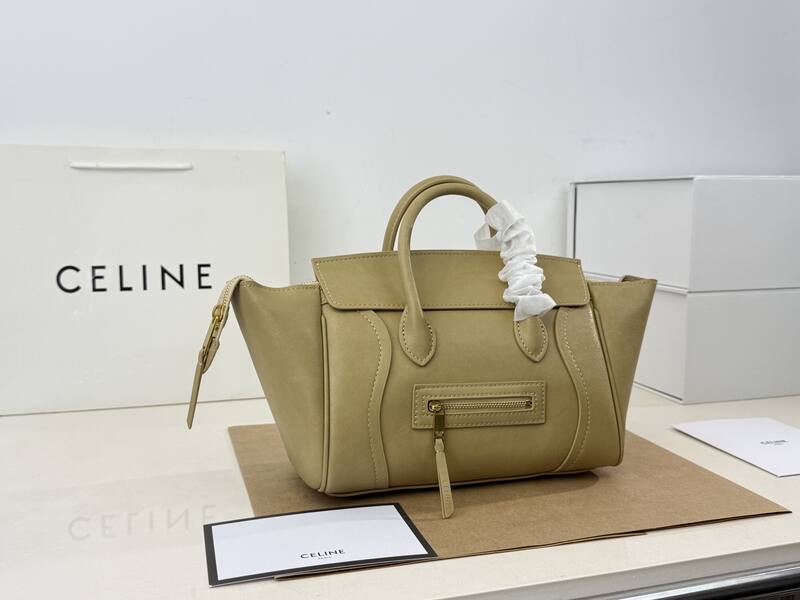 Celine Luggage Burgundy smooth leather / Beige smooth leather handbag handbag — 1:1 Replica