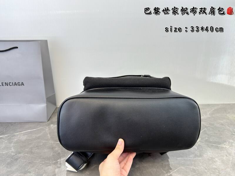 Balenciaga Black canvas with black leather trim 33*40cm backpack — 1:1 Replica