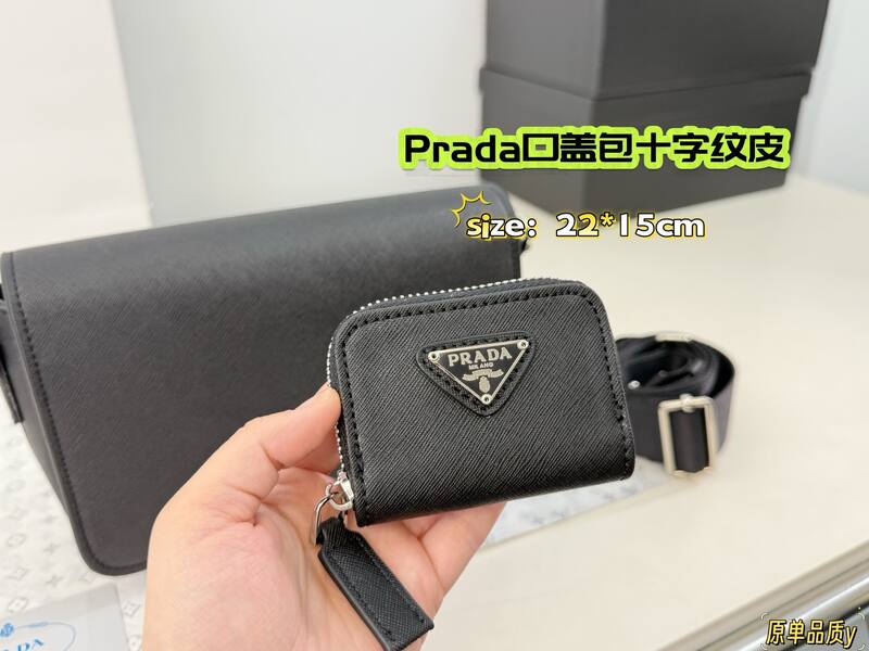 Prada Black Saffiano leather 22*15cm crossbody — 1:1 Replica