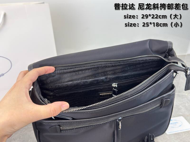 Prada Nylon black 29*22cm (large) 25*18cm (small) crossbody — Premium Replica