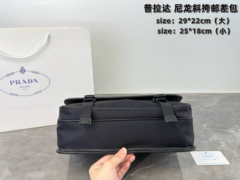 Prada Nylon black 29*22cm (large) 25*18cm (small) crossbody — Premium Replica