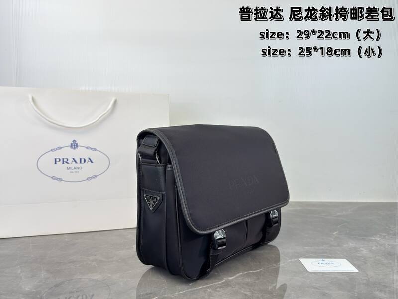Prada Nylon black 29*22cm (large) 25*18cm (small) crossbody — Premium Replica