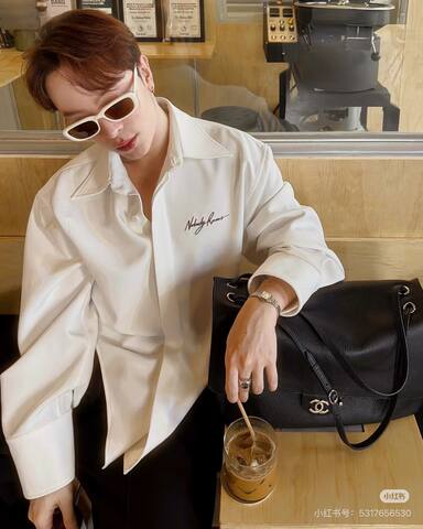 Chanel Black grained leather shoulder AAA Quality Replica
