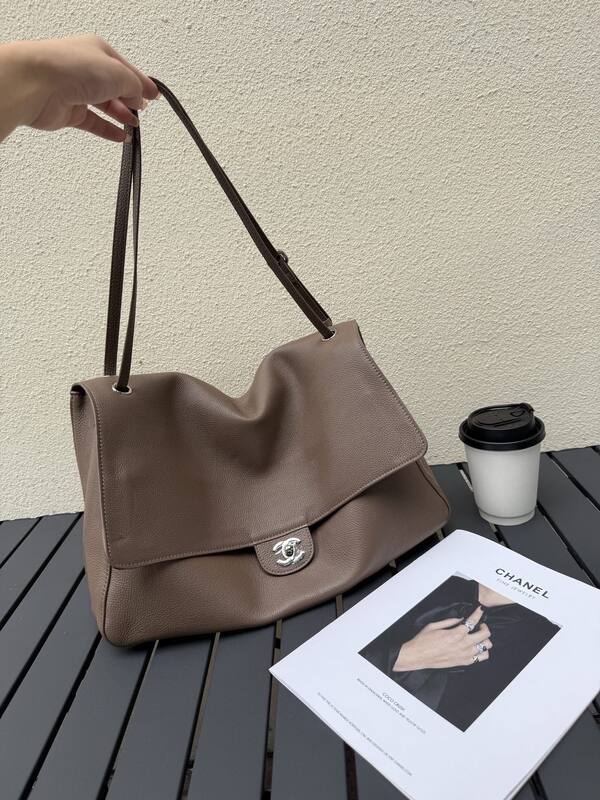 Chanel Taupe Brown shoulder — Top Quality Replica