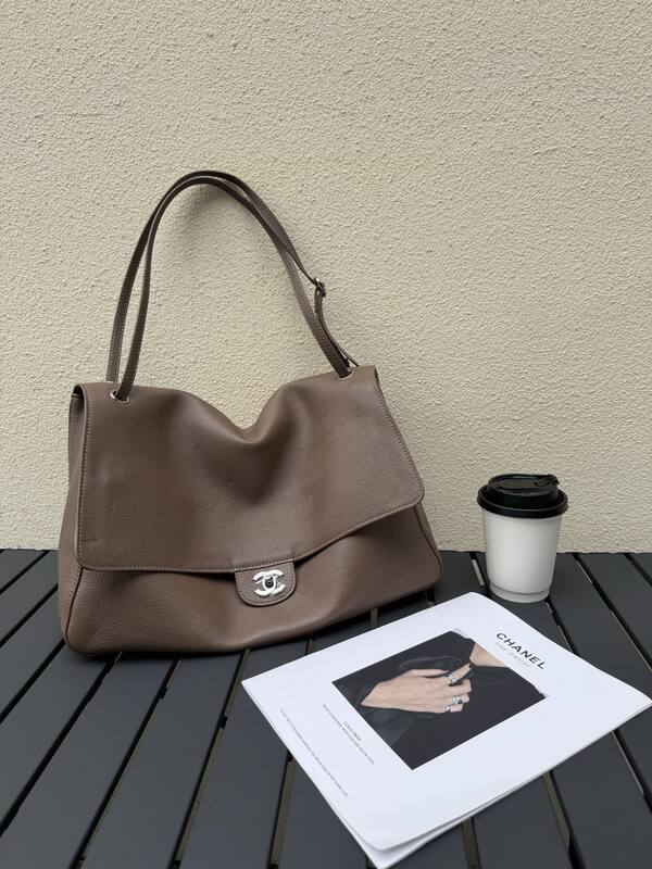 Chanel Taupe Brown shoulder — Top Quality Replica