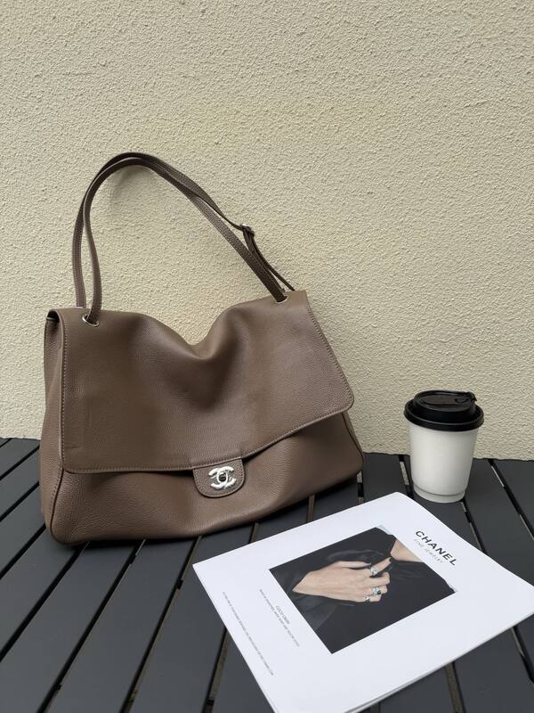 Chanel Taupe Brown shoulder — Top Quality Replica