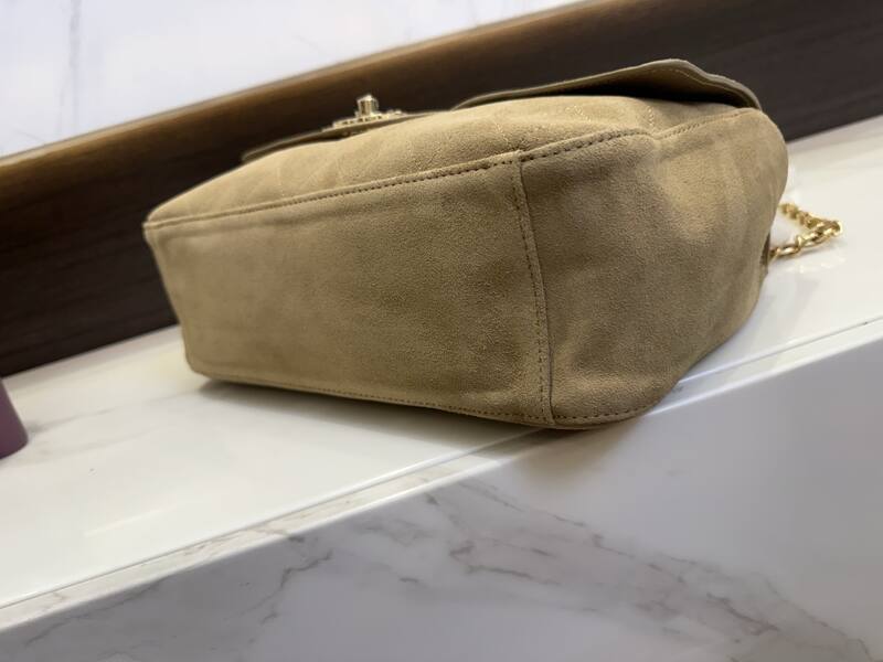 Chanel Classic Flap Beige suede shoulder — 1:1 Replica