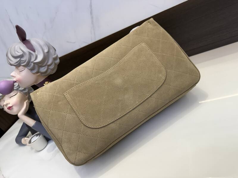 Chanel Classic Flap Beige suede shoulder — 1:1 Replica