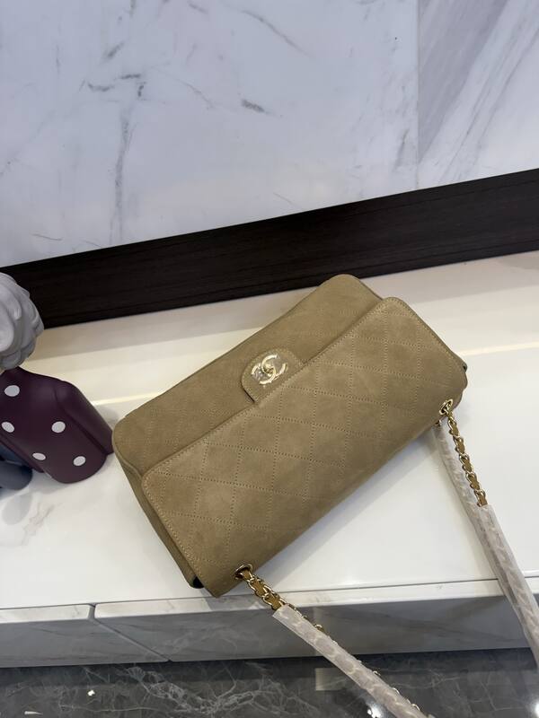 Chanel Classic Flap Beige suede shoulder — 1:1 Replica