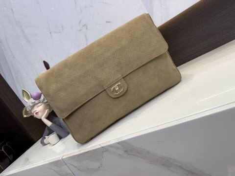 Chanel Flap Bag Beige suede shoulder Premium Replica