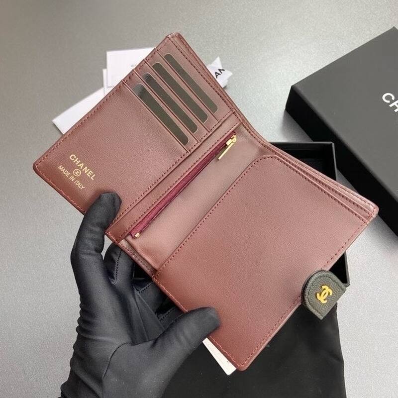 Chanel Black caviar leather wallet — Top Quality Replica