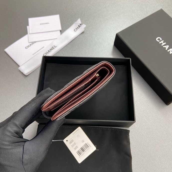 Chanel Black caviar leather wallet — Top Quality Replica