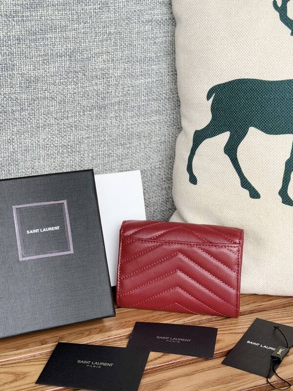 Saint Laurent Monogram wallet Red everyday — Top Quality Replica