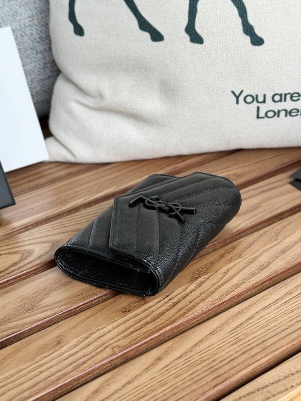 Saint Laurent Monogramme Envelope Wallet Black everyday — Top Quality Replica