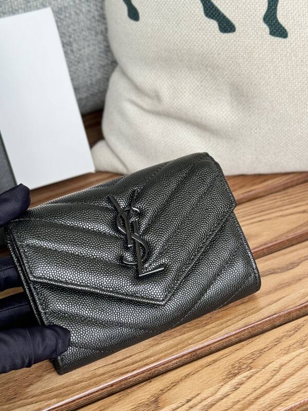 Saint Laurent Monogramme Envelope Wallet Black everyday — Top Quality Replica
