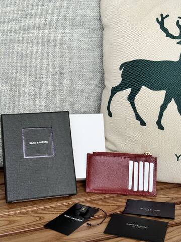 Saint Laurent Monogram Burgundy card holder AAA Quality Replica