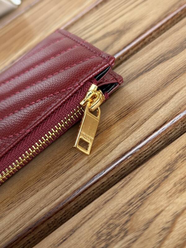 Saint Laurent Monogram Burgundy card holder — AAA Quality Replica