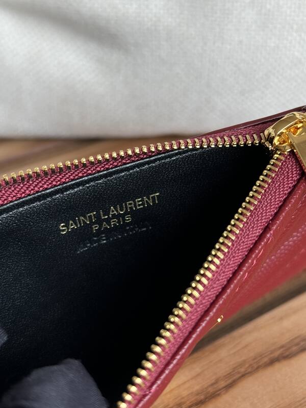 Saint Laurent Monogram Burgundy card holder — AAA Quality Replica
