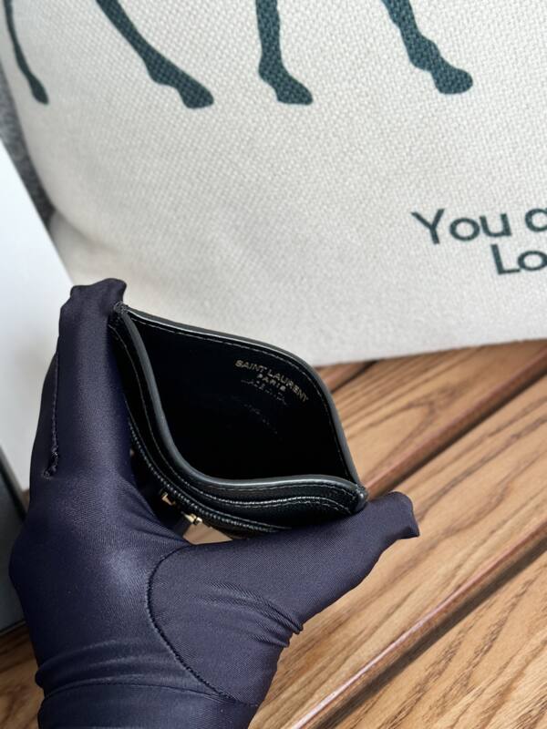 Saint Laurent Classic Card Holder Black grained leather everyday — Top Quality Replica