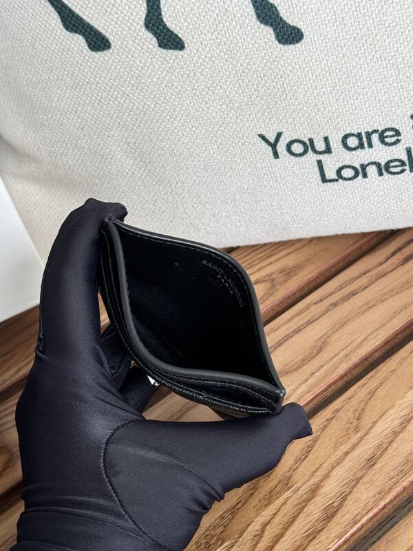 Saint Laurent Classic Card Holder Black grained leather — AAA Quality Replica