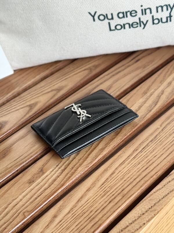 Saint Laurent Classic Card Holder Black grained leather — AAA Quality Replica