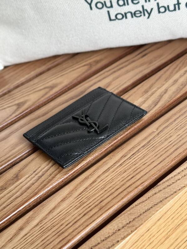 Saint Laurent Classic Card Holder Black Grained Leather everyday — 1:1 Replica